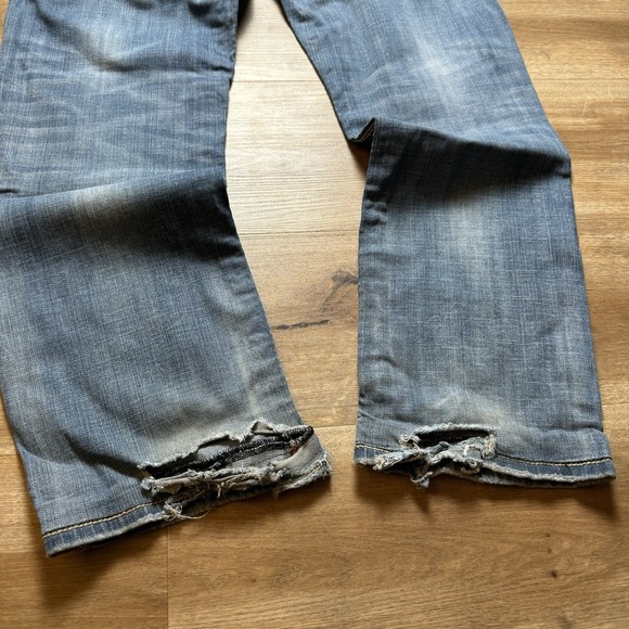 Rock Revival Jeans Mens 33 Richie Straight Leg Thrashed Rockstar Repaired Denim - Picture 6 of 14